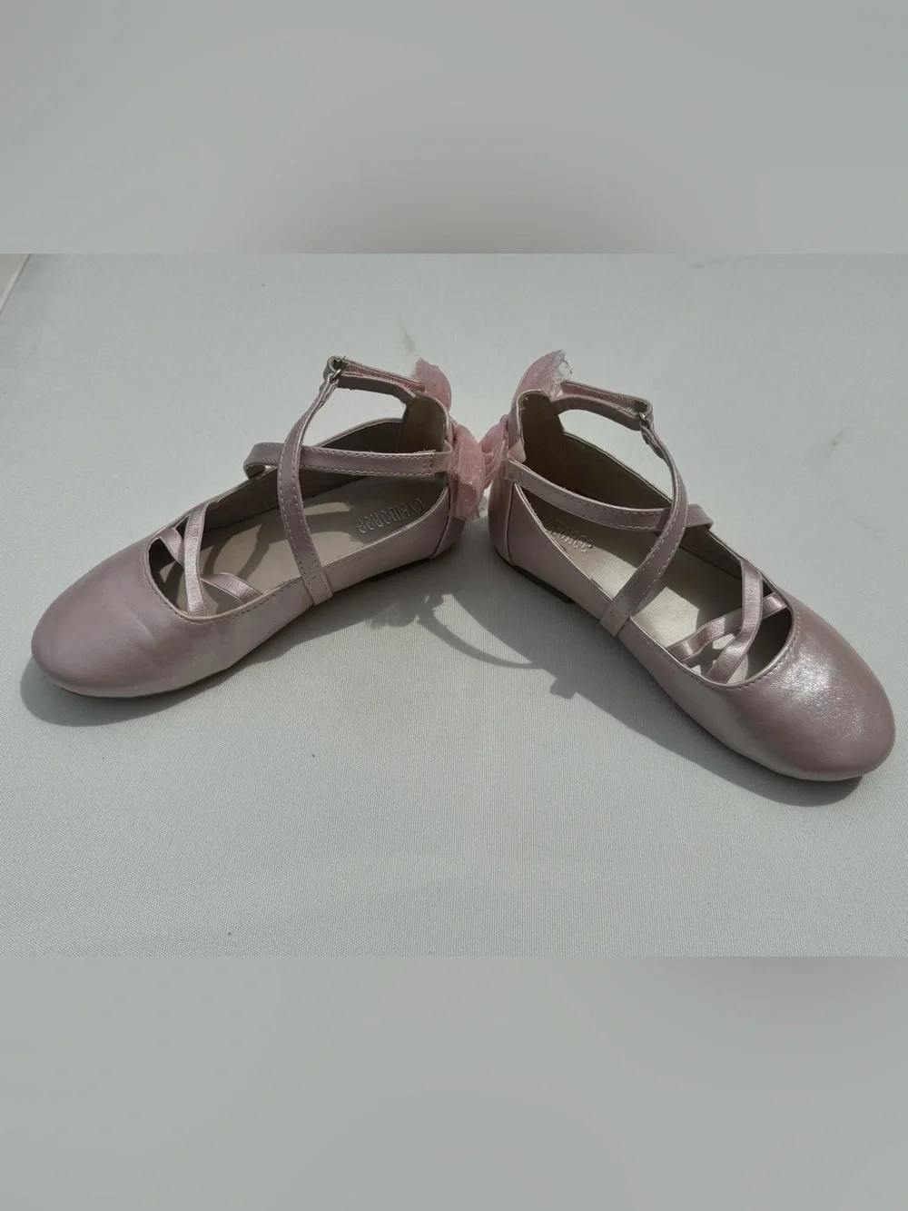 Gymboree Pink Shimmer Bow Ballet Flats - On Pointe - Size 12